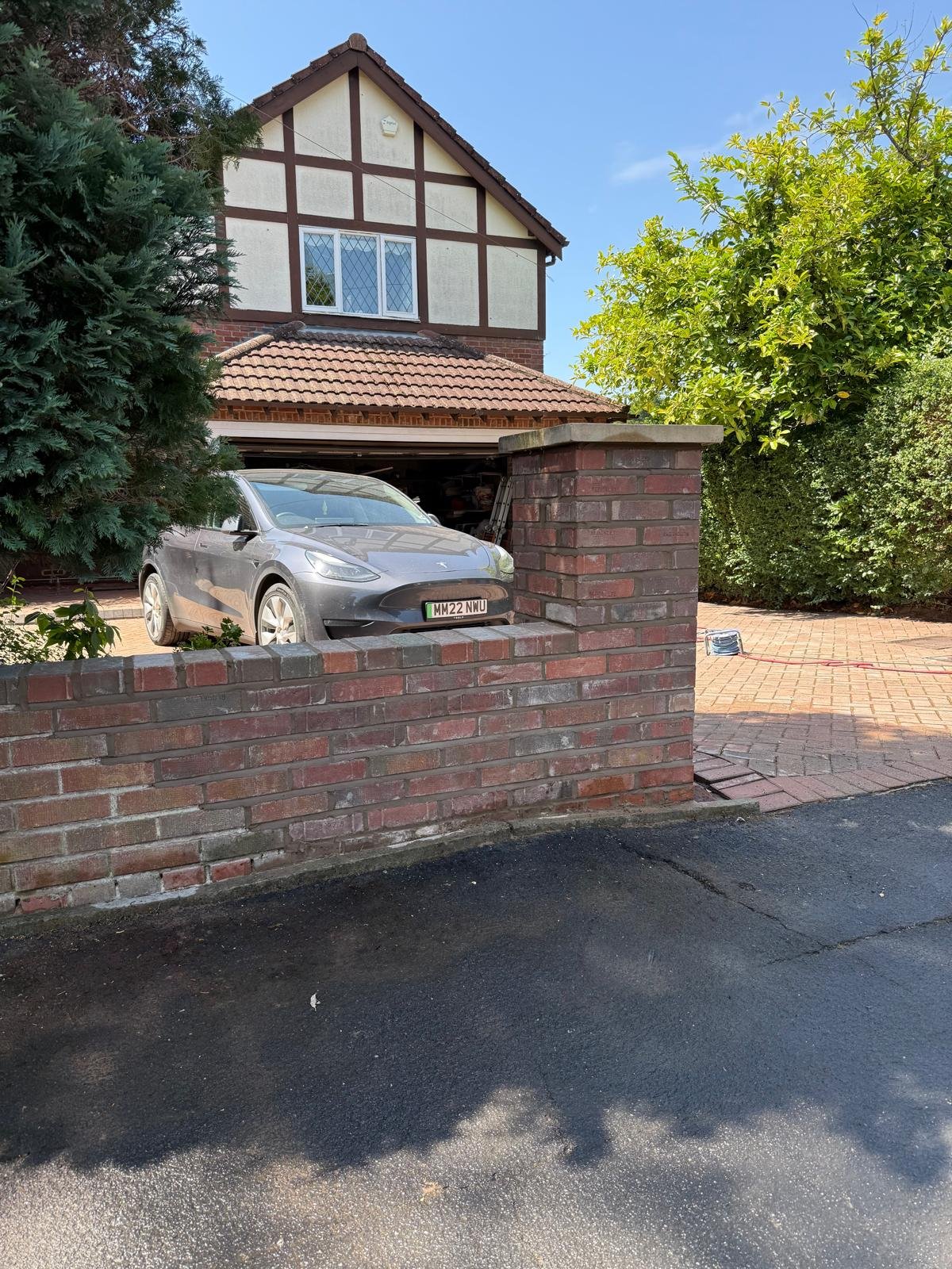 Brickwork repair after rebuilt garden wall